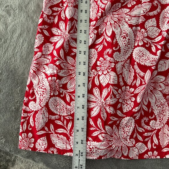 Ann Taylor LOFT Tango Red Paisley Button Pull On Midi Skirt Tank Top Women's XL - Picture 5 of 9